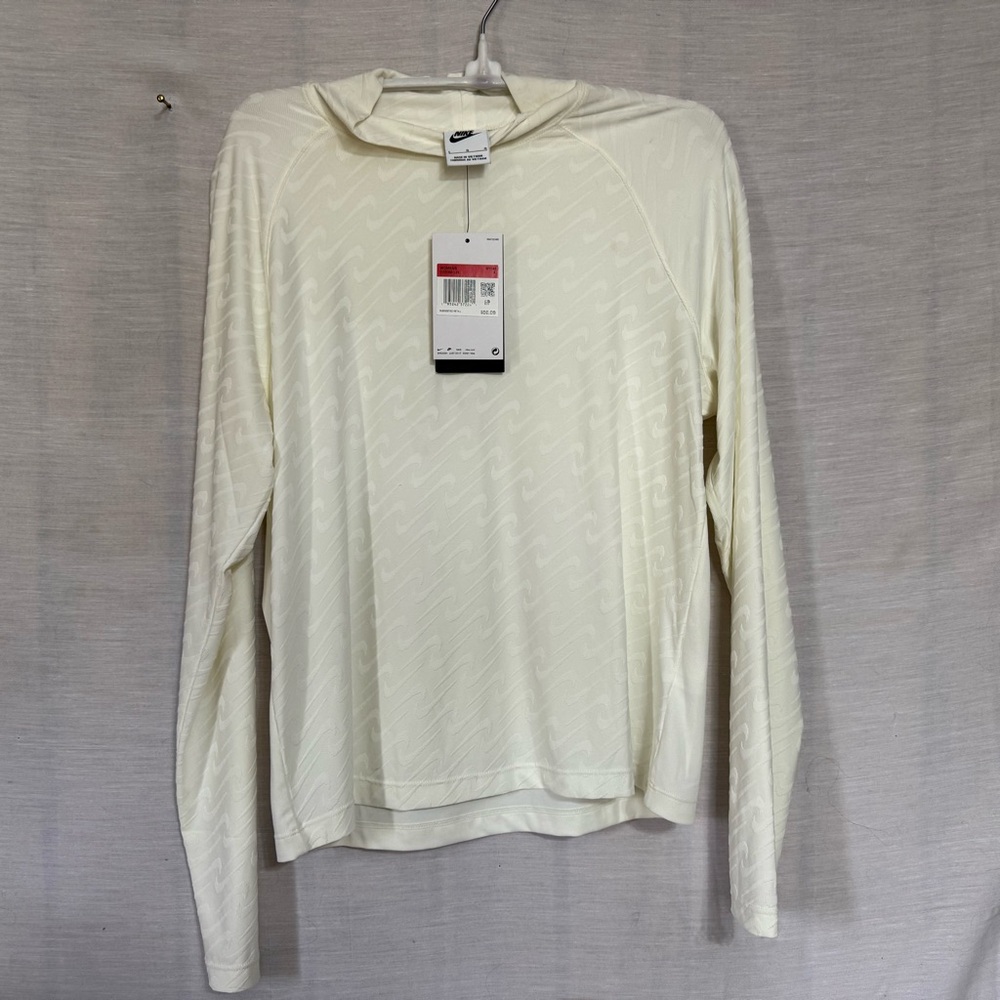 Nike Icon Clash Mock Neck Top Ivory L NWT